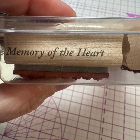 VINTAGE 2003 Stampin’ Up Memory of the Heart Wooden Block Rubber Stamp Set - Picture 3 of 4